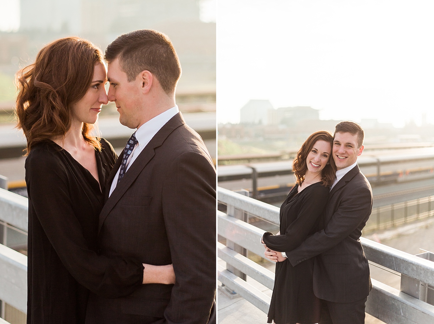 Downtown Sacramento Anniversary Session by Ashley Baumgartner Gorgeous Golden Hour Light at the Sacramento Railyards by the Sacramento Valley Station