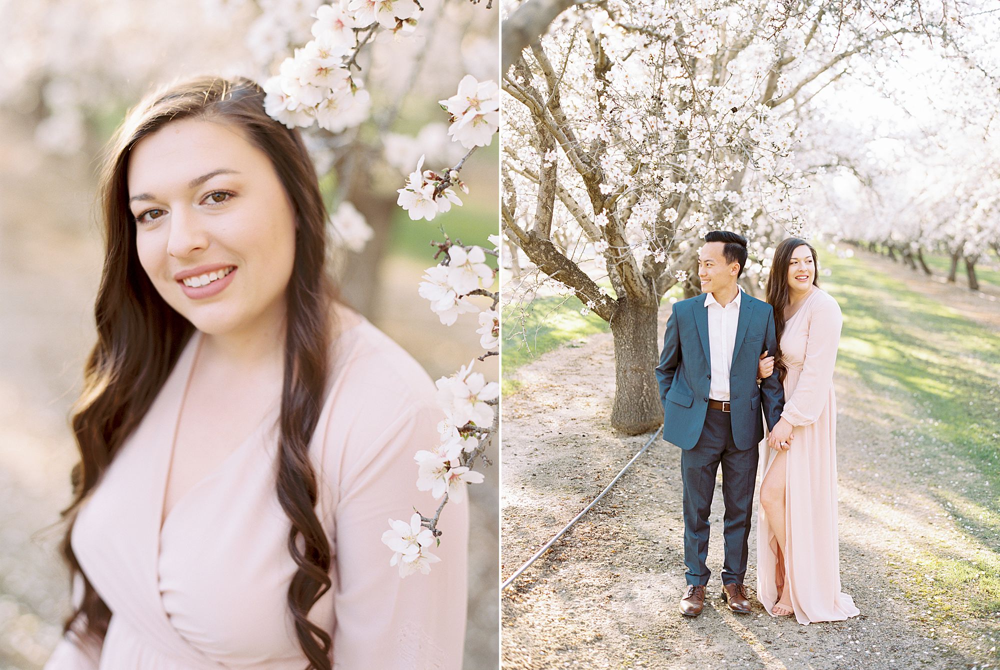 Almond Orchard Engagement Session - Caley and Tyler - Lone Oak Wedding - Ashley Baumgartner - Almond Blossom_0007.jpg