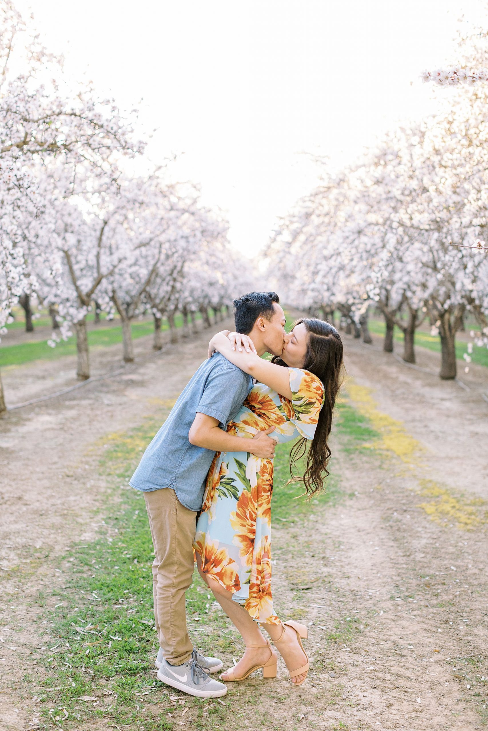 Almond Orchard Engagement Session - Caley and Tyler - Lone Oak Wedding - Ashley Baumgartner - Almond Blossom_0021.jpg